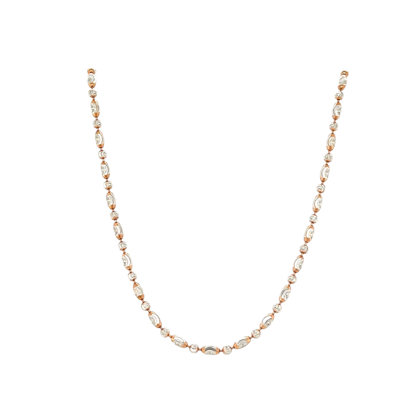 Elegant Two-Tone Beaded Gold Chain