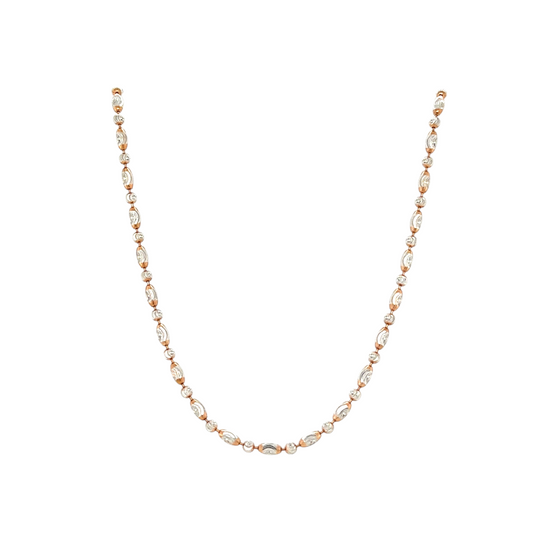 Elegant Two-Tone Beaded Gold Chain