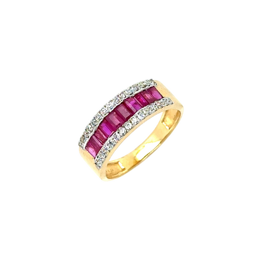 Ruby and Diamond Eternity Band
