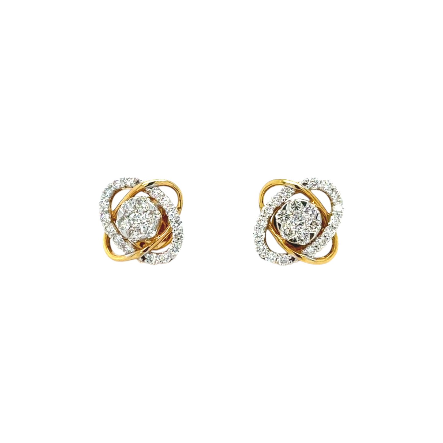 Intricate Diamond Knot Studs