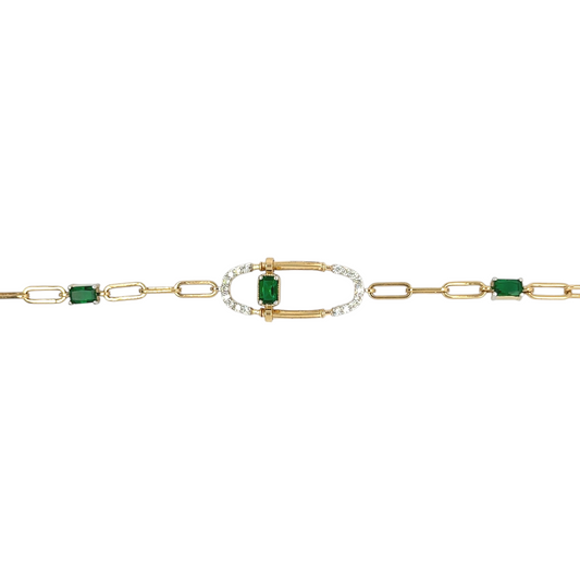 Elegant Emerald and Diamond Bracelet