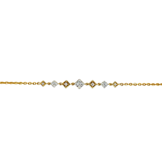 Geometric Diamond Gold Bracelet