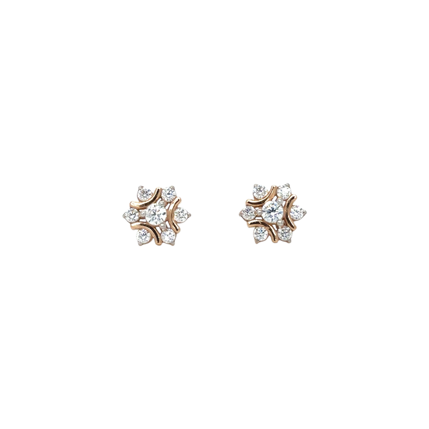 Elegant Floral 18Kt Gold Stud Earrings