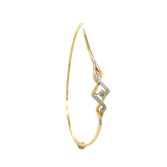 Contemporary Diamond-Studded Gold Bracelet