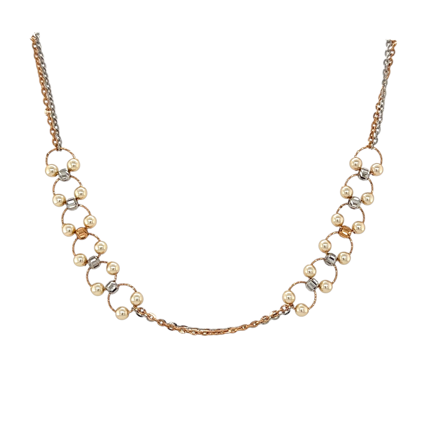 Elegant Floral Pearl Chain Necklace