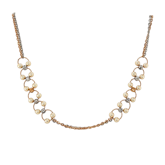 Elegant Floral Pearl Chain Necklace