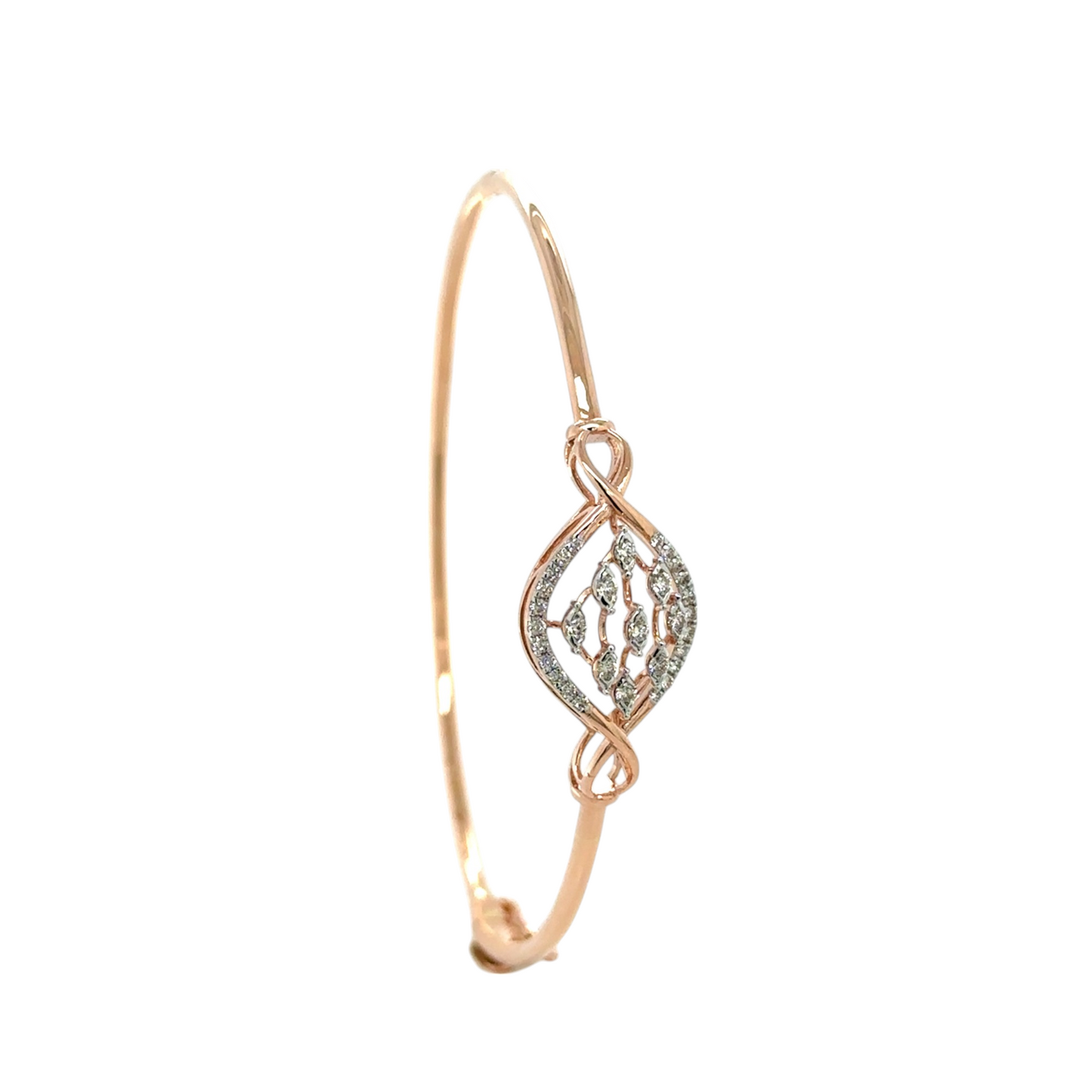Intricate Rose Gold Diamond Infinity Bracelet