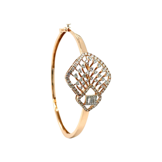 Elegant Diamond-Studded Rose Gold Bracelet