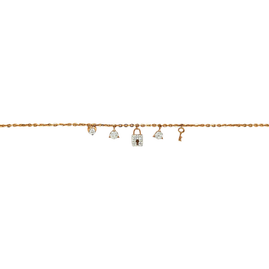Lock & Key Diamond Charm Bracelet