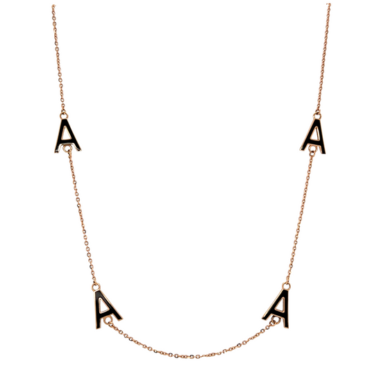 Personalized Rose Gold Initial "A" Necklace
