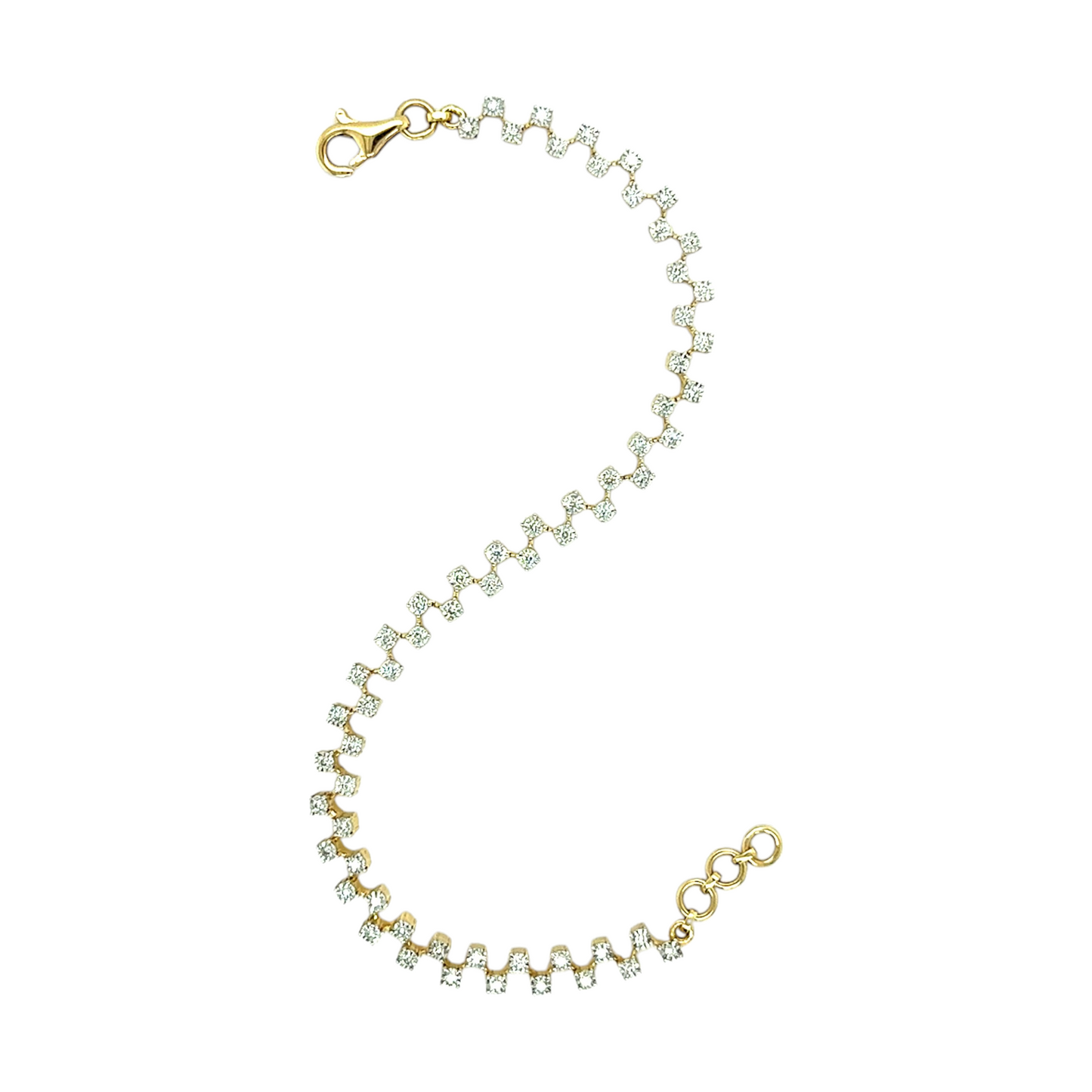 Diamond-Studded Gold Tennis Bracelet
