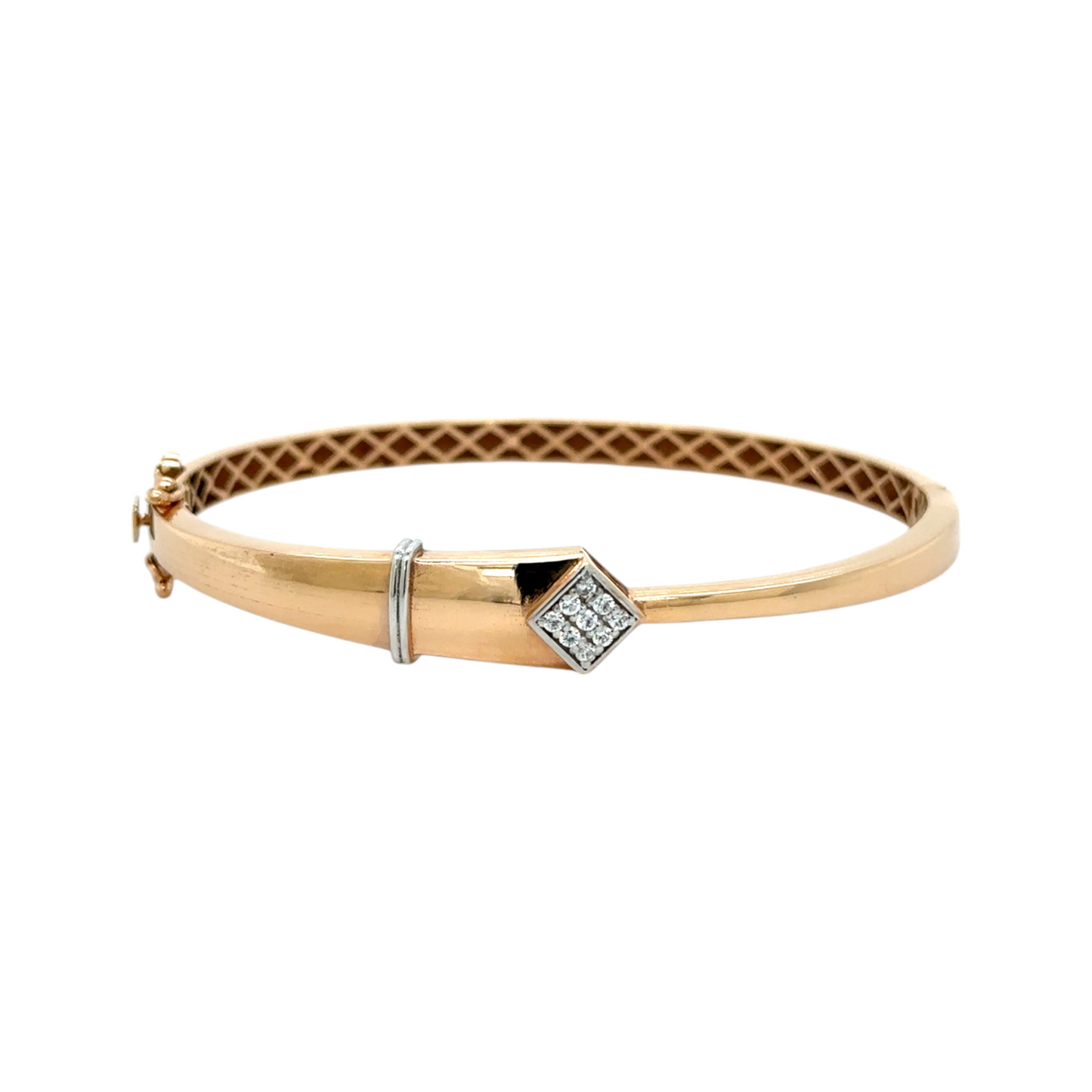 Gold Bracelet with Diamond-Shaped Accent