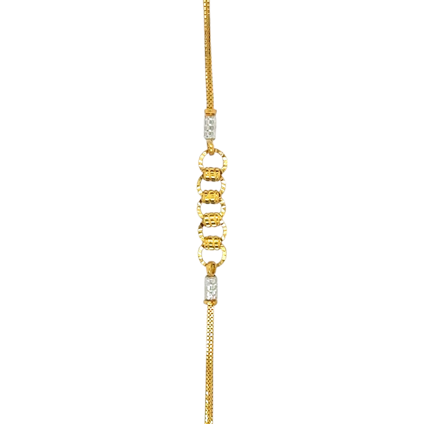 Graceful Dual-Tone Gold Chain with Intricate Link Design
