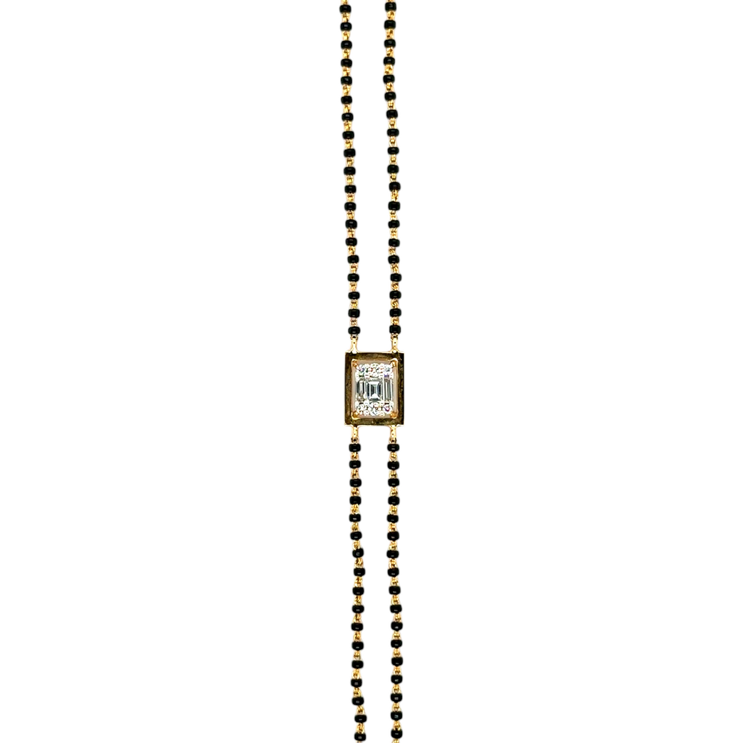Elegant Emerald Cut Diamond Mangalsutra Bracelet