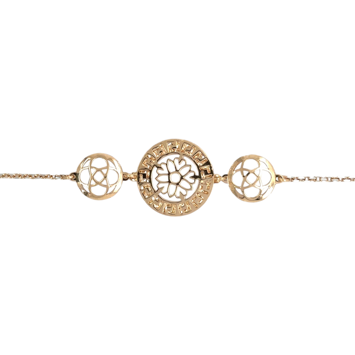 Lotus Motif Gold Bracelet