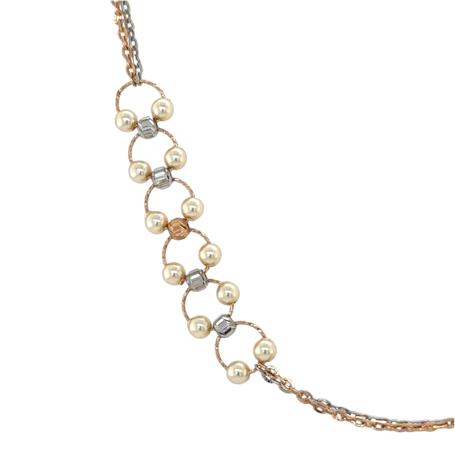 Elegant Floral Pearl Chain Necklace