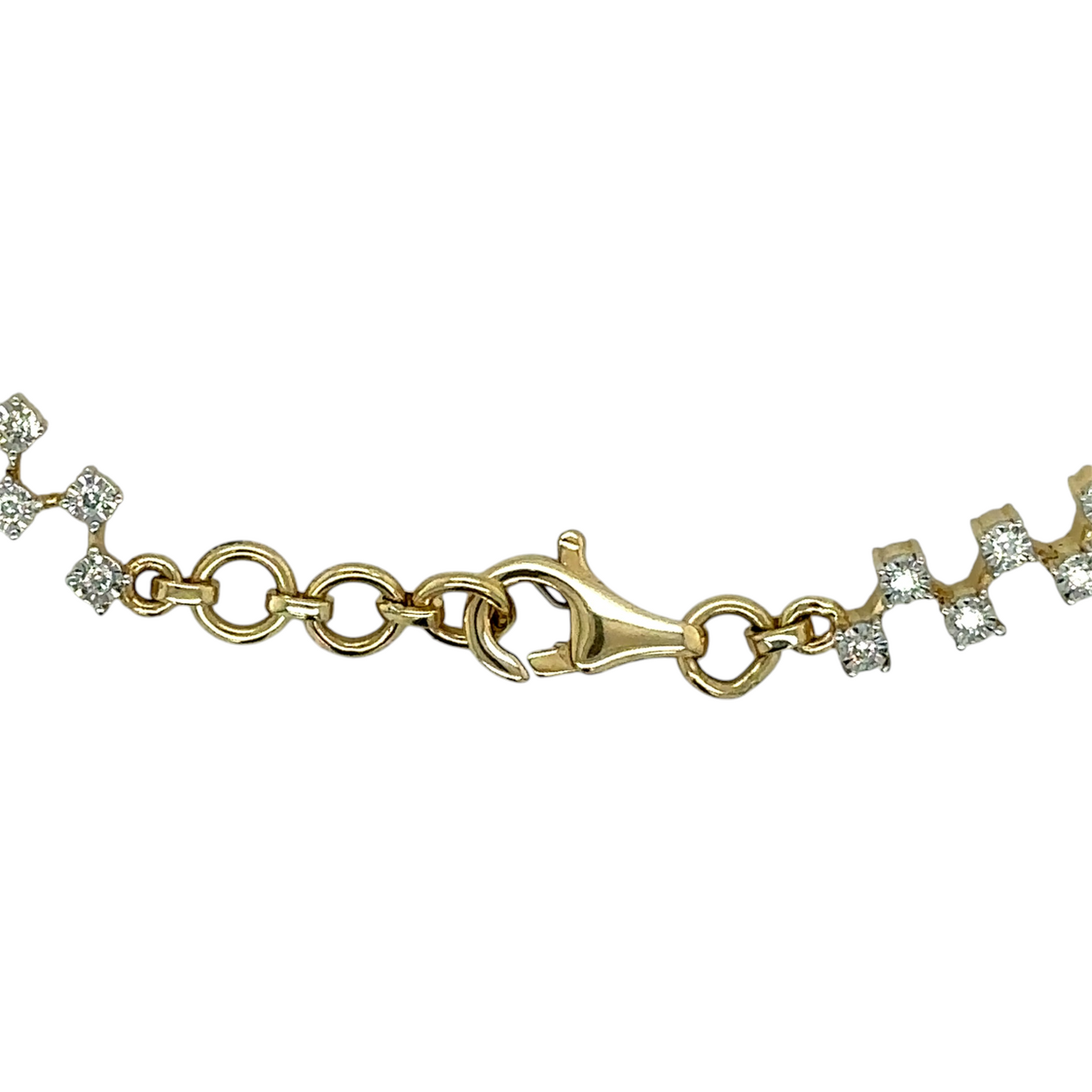 Diamond-Studded Gold Tennis Bracelet