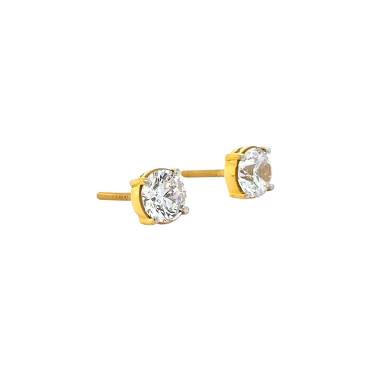 Modern Moissanite Sparkle Studs in Gold