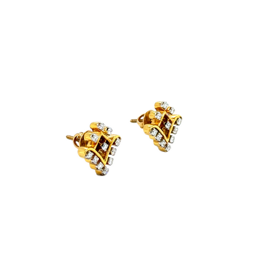 Geometric Elegance Diamond Stud Earrings