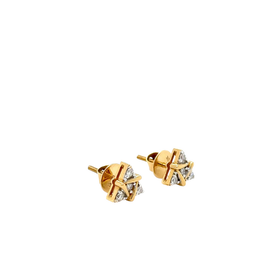 Geometric Diamond Triangle Studs