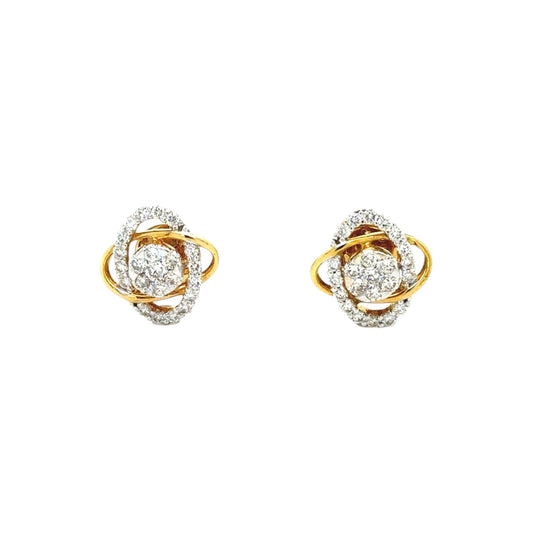 Intricate Diamond Knot Studs