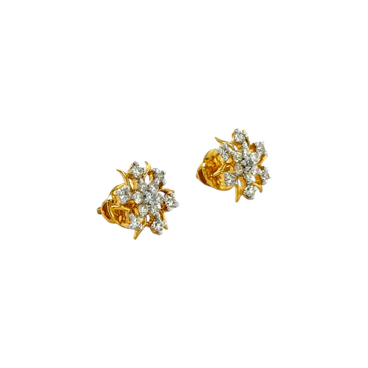 Radiant Starburst Diamond Stud Earrings