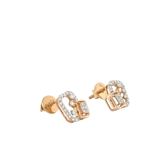 Modern Double Frame Diamond Studs