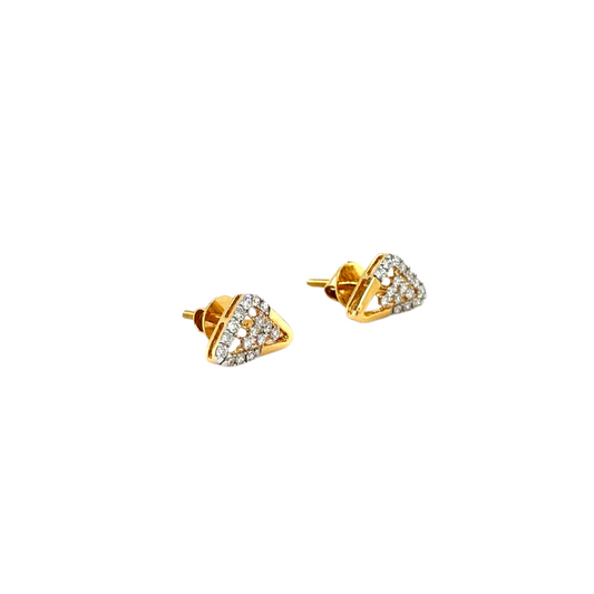 Sleek Geometric Diamond Stud Earrings