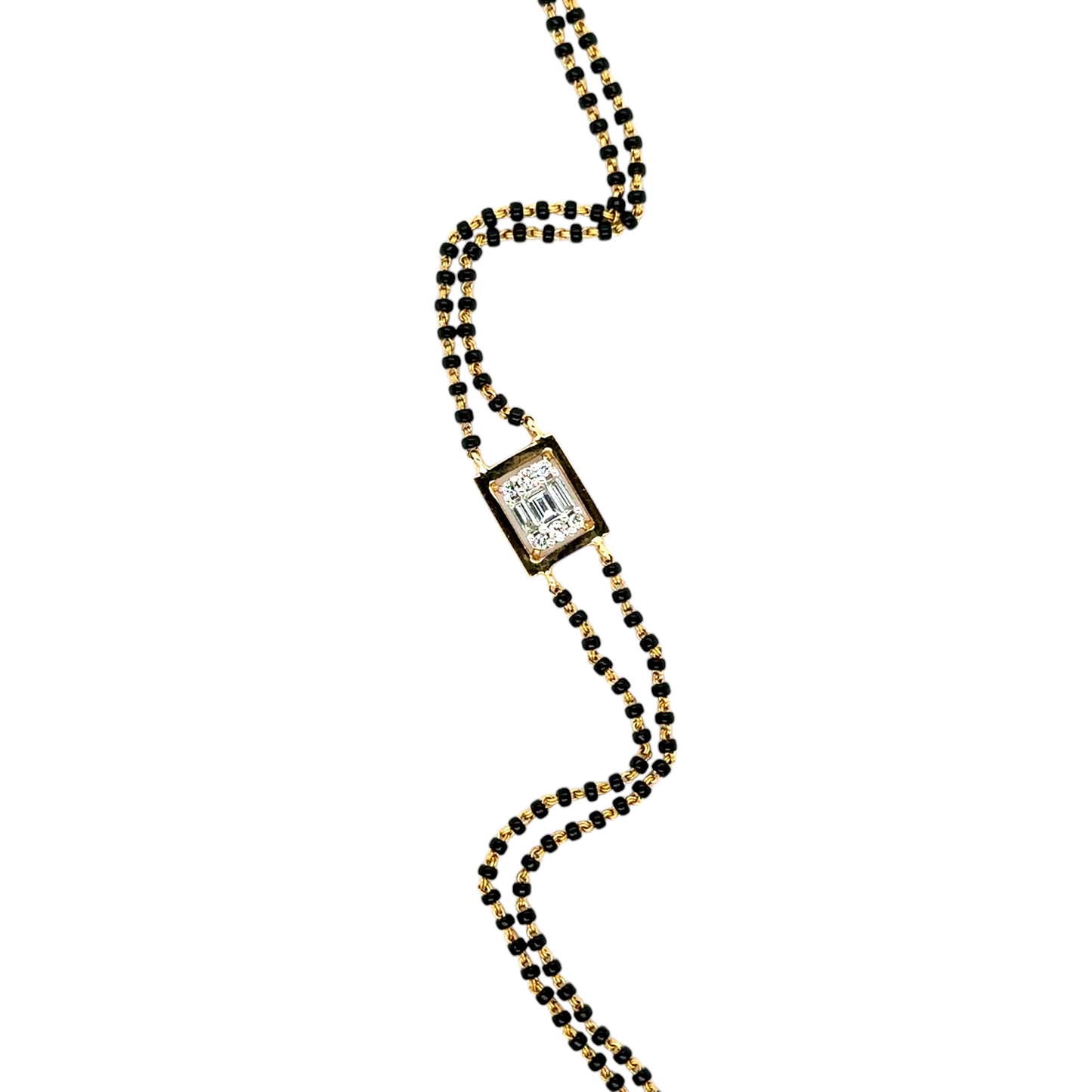 Elegant Emerald Cut Diamond Mangalsutra Bracelet