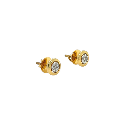 Timeless Round Diamond Cluster Stud Earrings