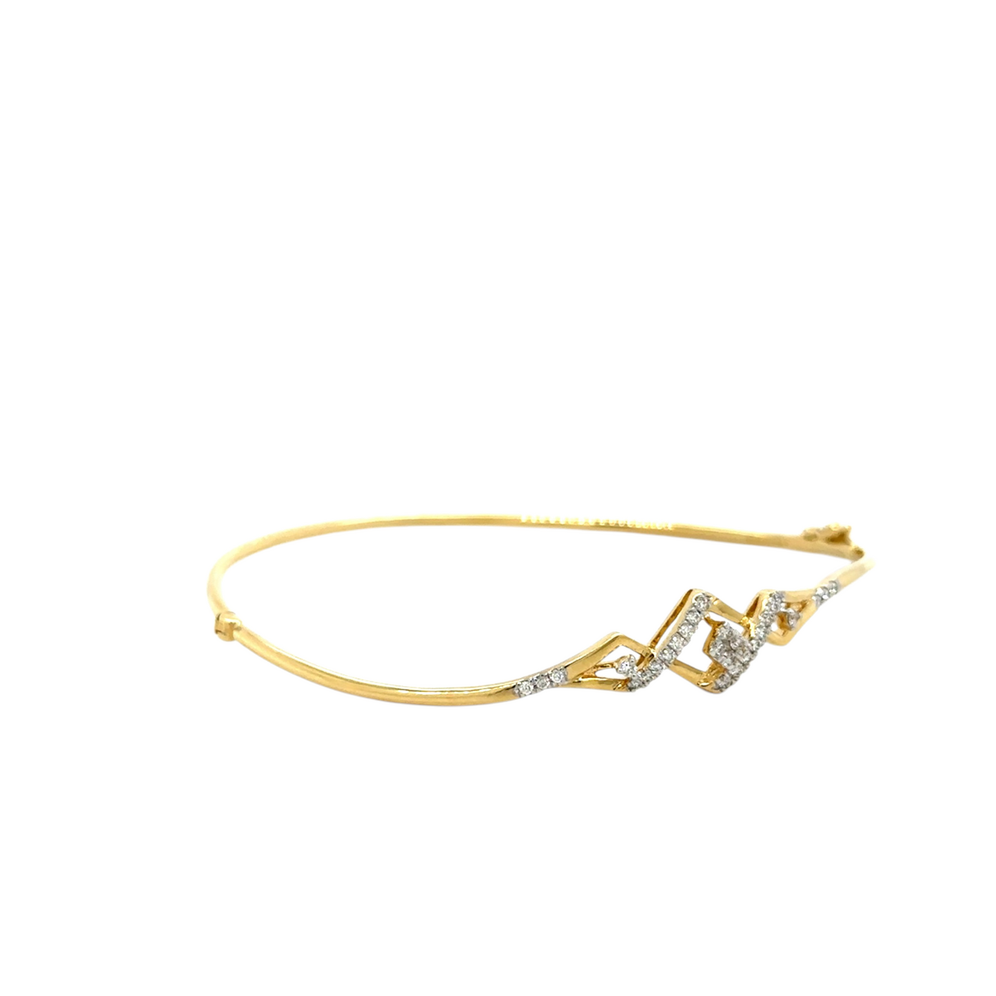 Contemporary Diamond-Studded Gold Bracelet