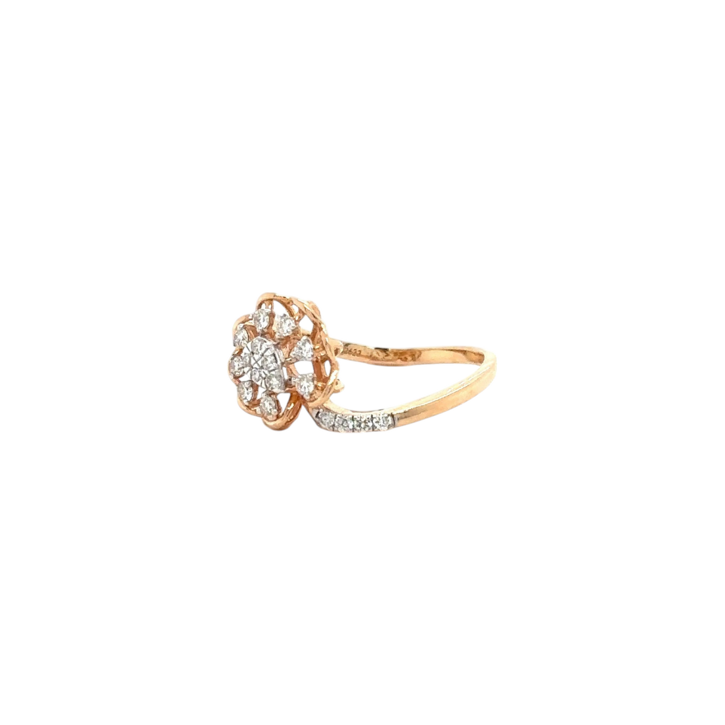 Blossoming Diamond Petal Ring