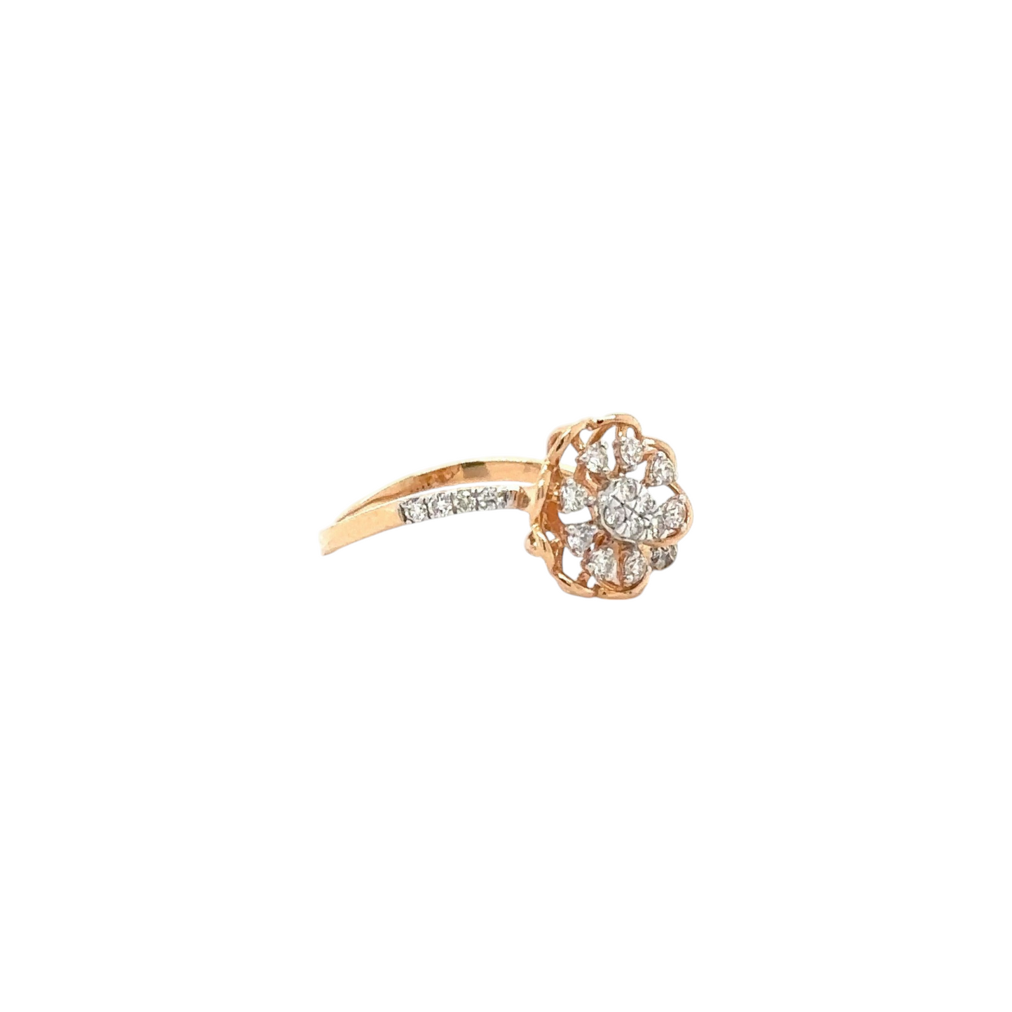 Blossoming Diamond Petal Ring