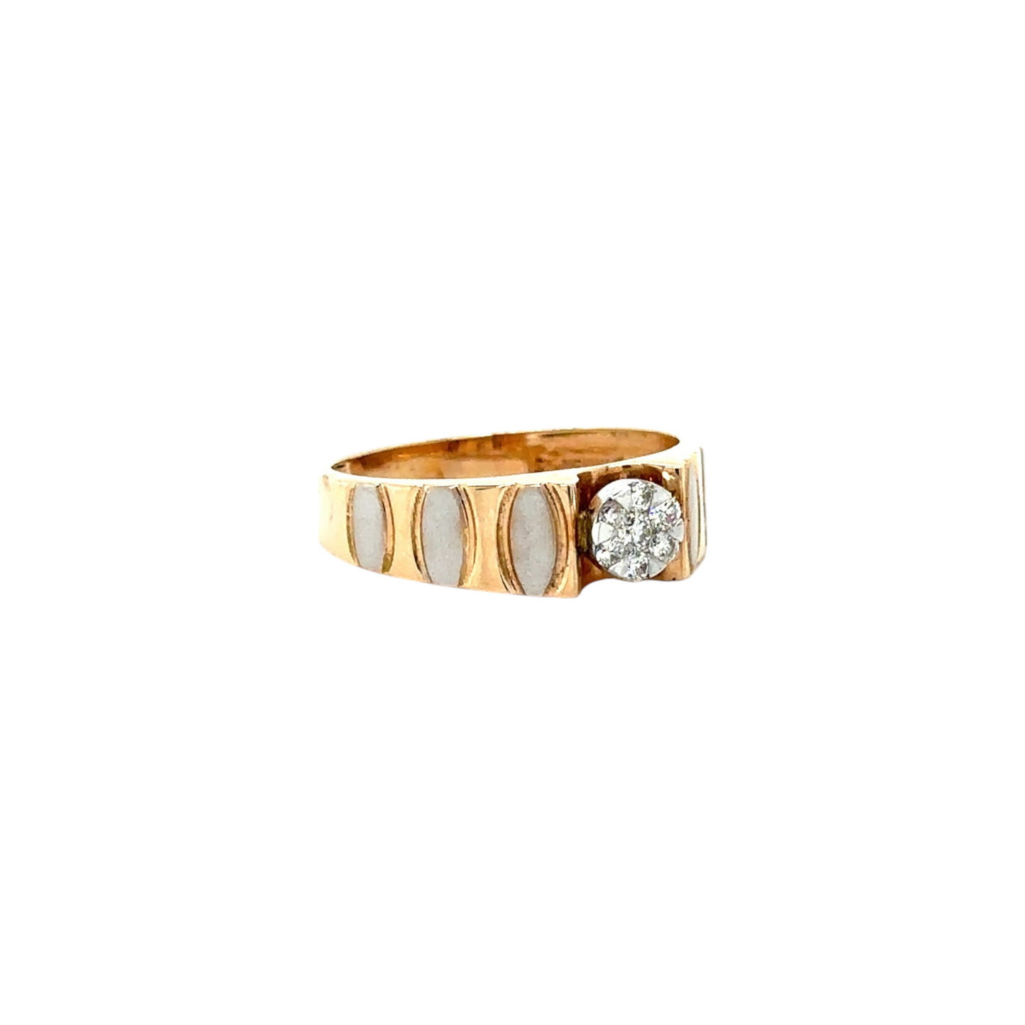 Elegant Diamond Men's Ring with Textured Band